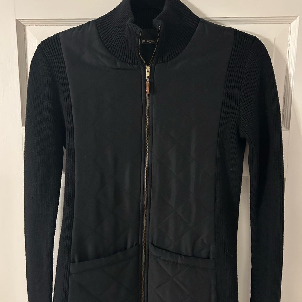 J McLaughlin Black Blazer with Stand-Up Collar